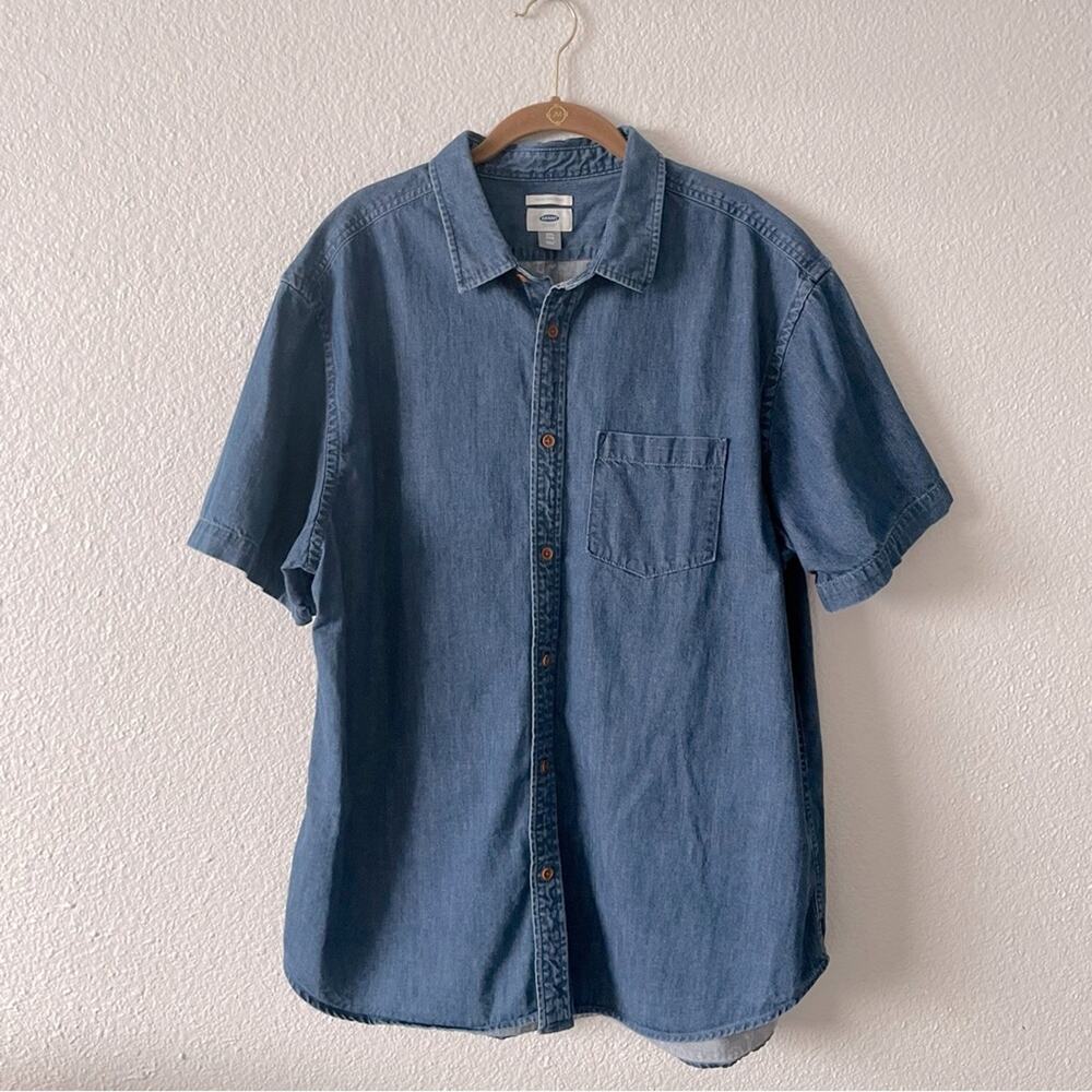 Short Sleeve Button Up Shirt Slim Fit Size XXL